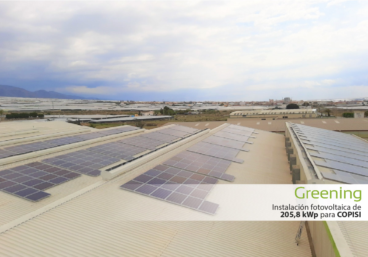 Instalación fotovoltaica cubiertas en cooperativas greening-e