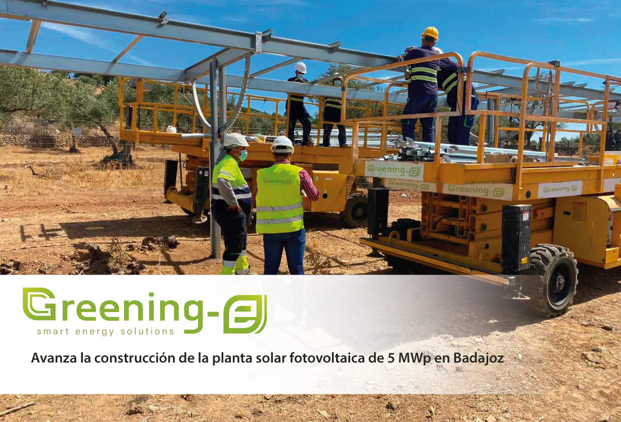 Avanza la construcción de la planta solar fotovoltaica de 5 MWp en Badajoz