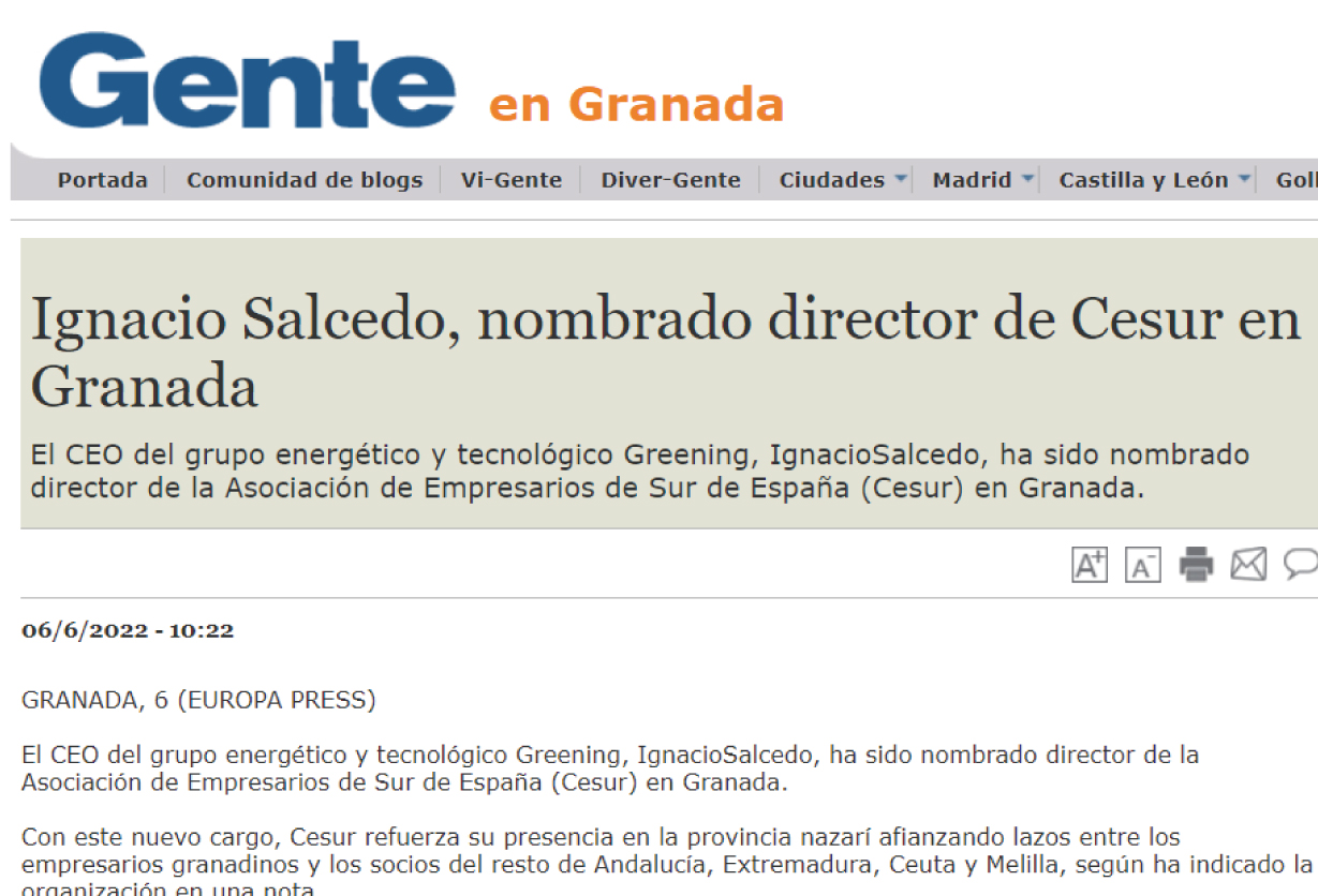 Ignacio Salcedo, nombrado director de Cesur en Granada