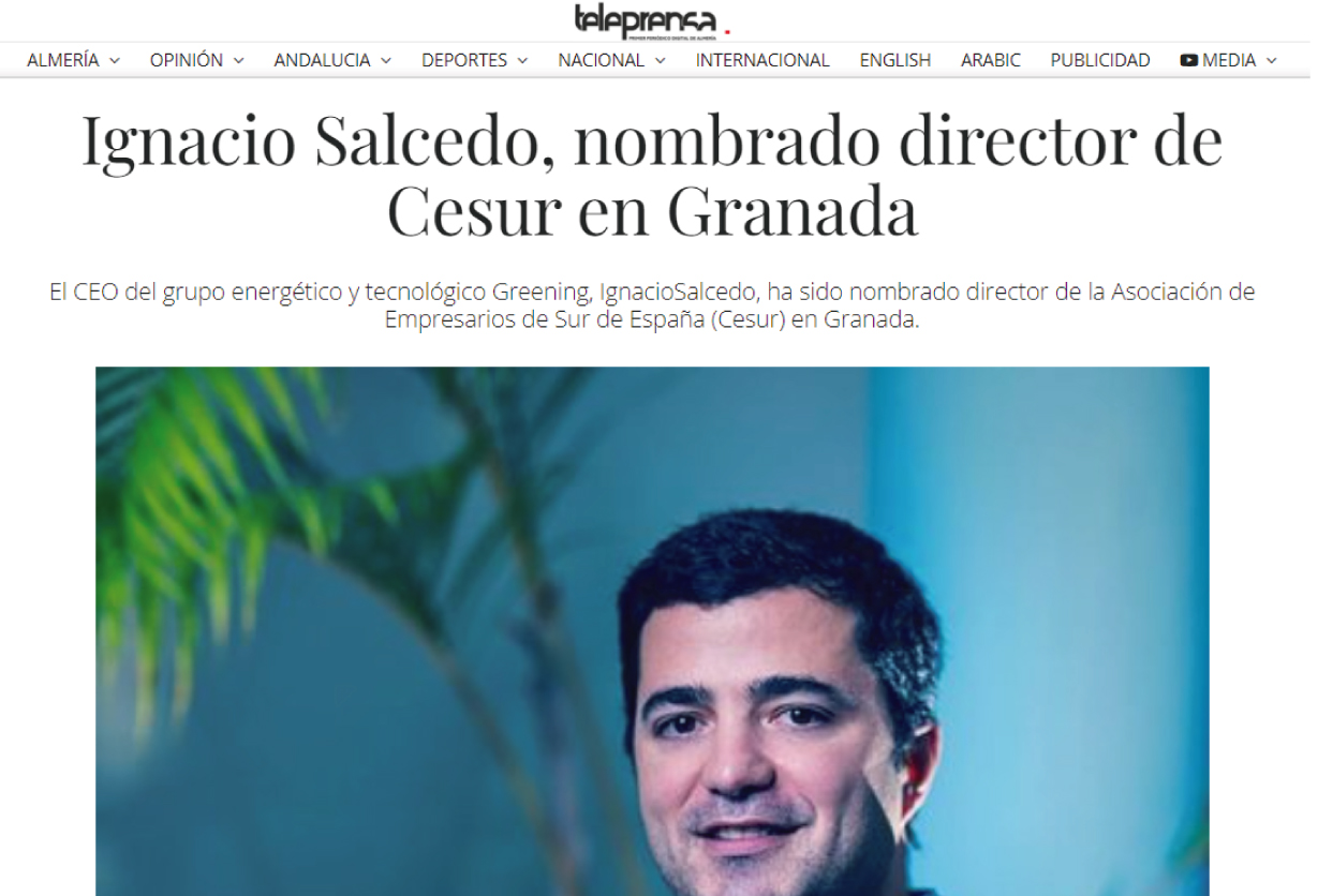 La prensa: Ignacio Salcedo, nombrado director de Cesur en Granada